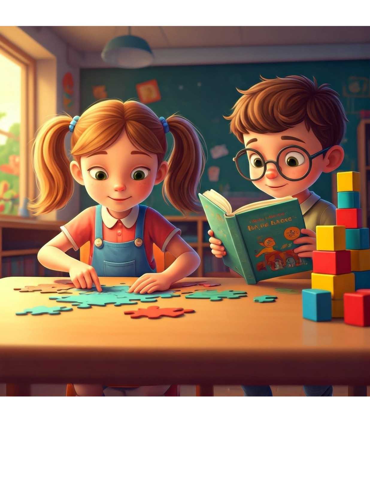 Tukwila preschool cartoon of children under rainbow logo