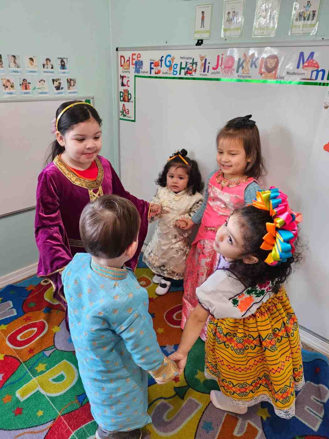 Kids playing in classroom