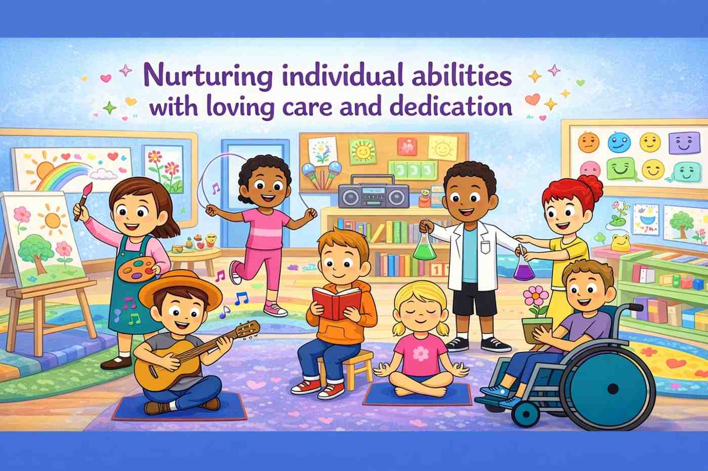 Children in bilingual classroom learning